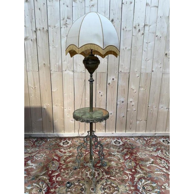Gold Napoleon III Style Bronze and Onyx Floor Lamp For Sale - Image 8 of 8