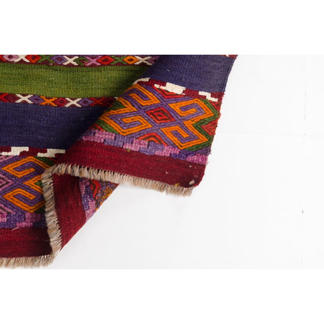 Orange 1960s Anatolian Kurdish Wool Kilim Rug For Sale - Image 8 of 10