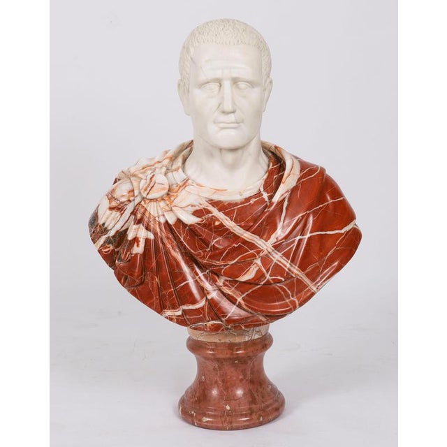 Vintage Portrait Bust of Roman Emperor Otho, 20th Century, Carrara Marble For Sale - Image 4 of 15