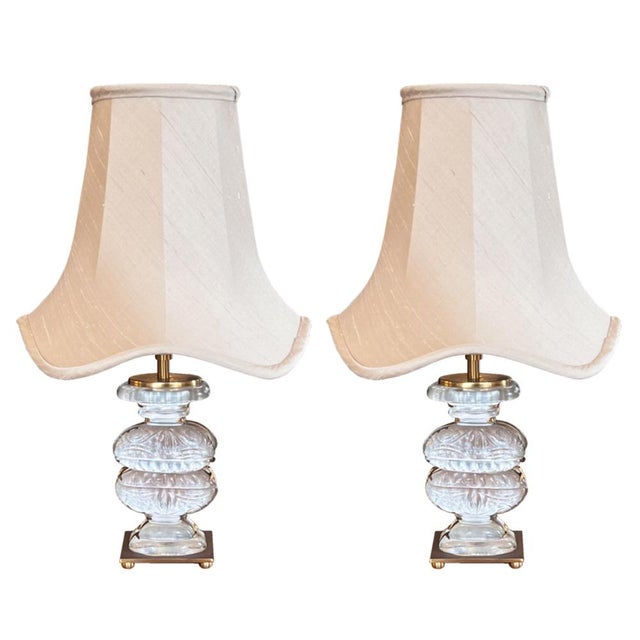 1950s Glass Table Lamps with Urns from Maison Baguès, 1950s, Set of 2 For Sale - Image 5 of 5