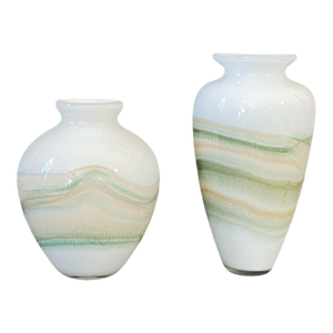 1982 Art Glass Vitrix Studio Set of Two Glass Vases Signed