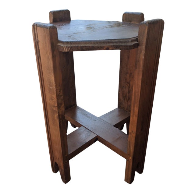 Wood Vintage Mission Style Oak Plant Stand For Sale - Image 7 of 18