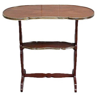 Small Louis XVI Style Trolley Table in Kidney Shape with Mahogany Veneer, Late 19th Century For Sale