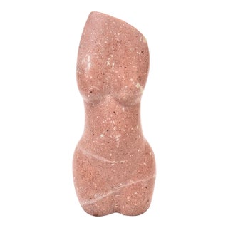 Vintage Pink Marble Female Torso Sculpture, 1970's For Sale