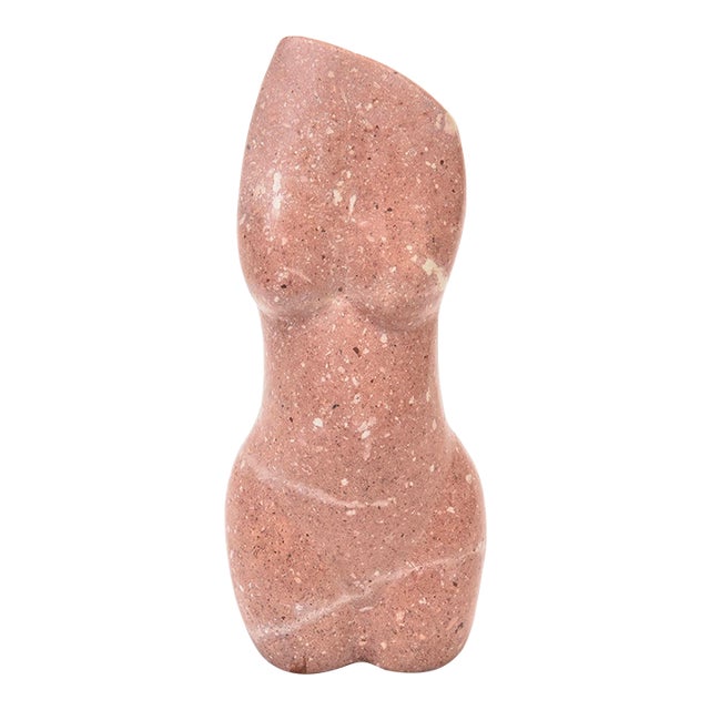 Vintage Pink Marble Female Torso Sculpture, 1970's For Sale