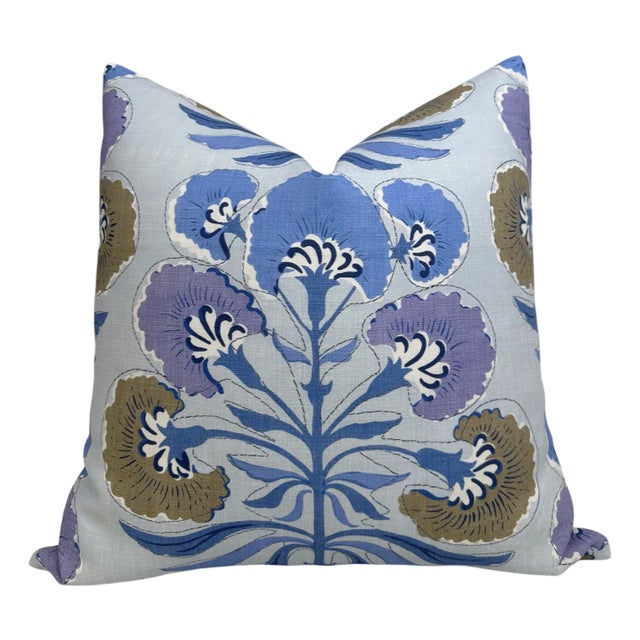 Tybee Pillow Cover in Lavender and Blue, 22x22 Pillow For Sale