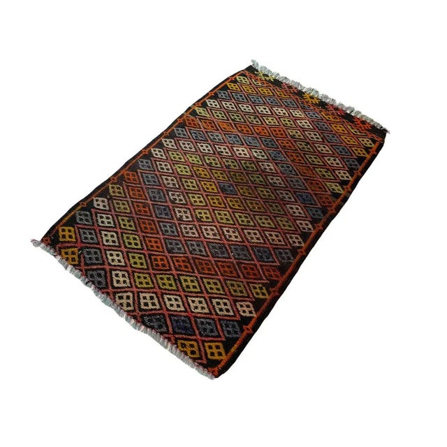 Brown Small Anatolian Turkish Kilim Rug For Sale - Image 8 of 11