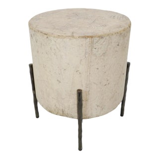 Tuscan Cream Round Side Table 17" For Sale