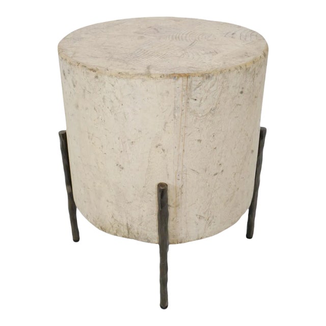 Tuscan Cream Round Side Table 17" For Sale