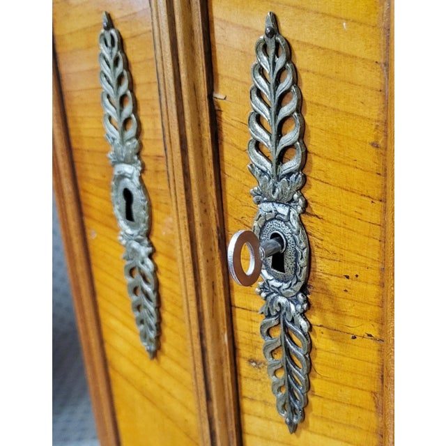 German 19th C Fruitwood Armoire Curio Cabinet Display Vitrine For Sale - Image 11 of 13