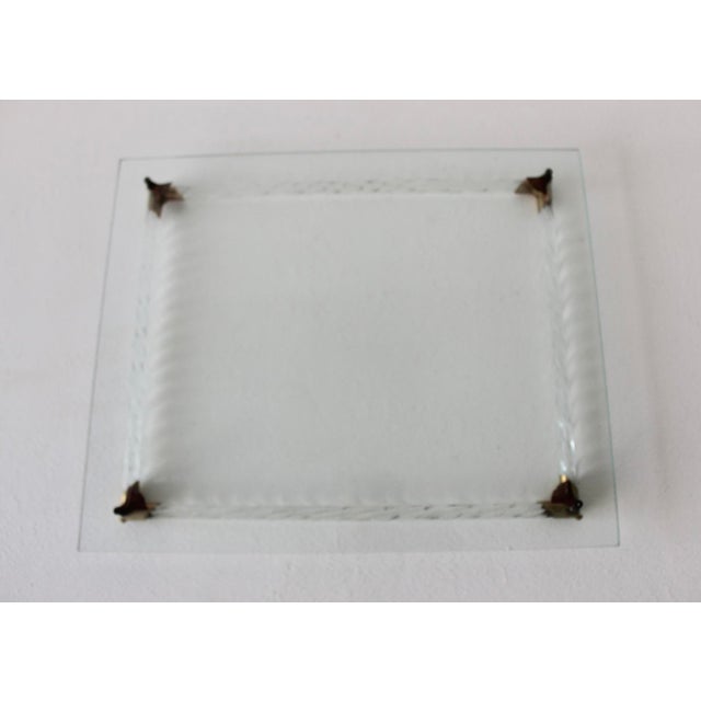 Murano Style Glass Vanity Tray Brass Twisted Lanyard Vintage Mid-Century For Sale - Image 12 of 12