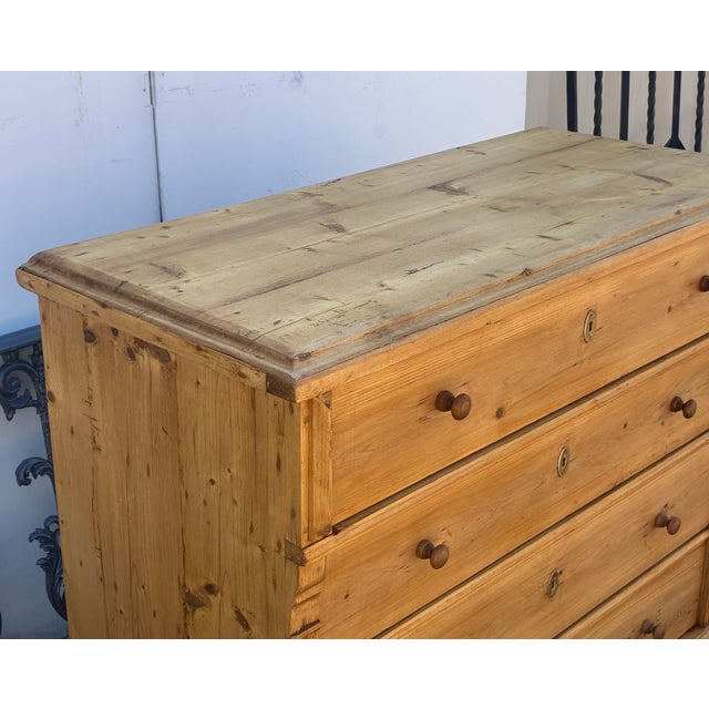 1900 - 1909 Pine Central European Chest of Four Drawers For Sale - Image 5 of 16