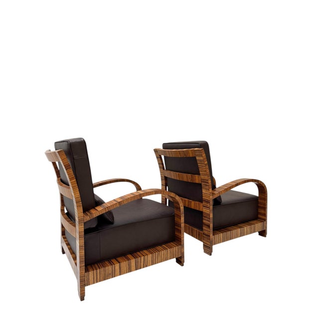 Vintage Art Deco Lounge Chairs with Leather Cushions, 1930s, Set of 2 For Sale - Image 11 of 15