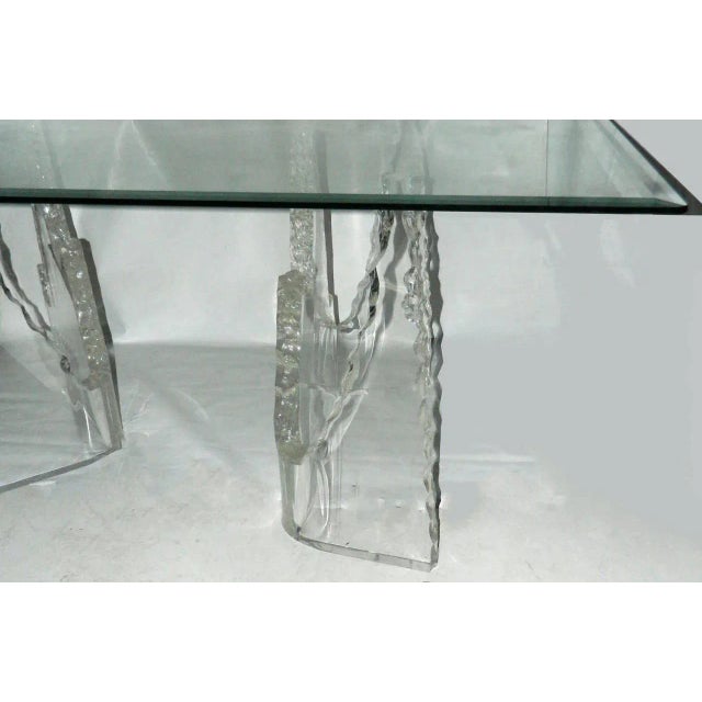 Mid-Century Modern Lucite "Iceberg" Desk, in the Lion in Frost Style For Sale - Image 3 of 6