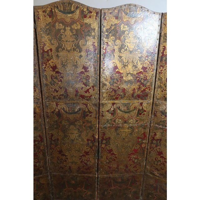 Cordovan Leather Screen, 17th Century For Sale - Image 11 of 12