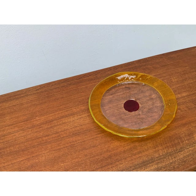 Glass Mid-Century Italian Murano Glass Bowl or Plate from Av Mazzega For Sale - Image 7 of 18