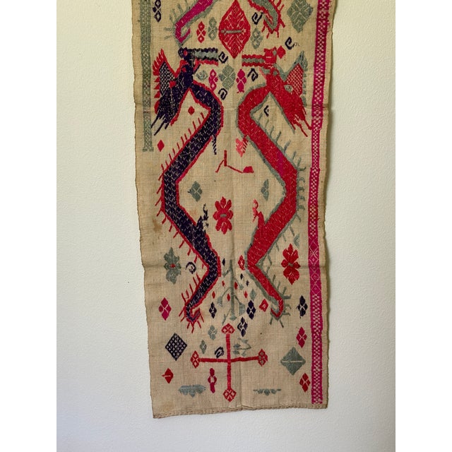 19th Century Antique Asian Embroidered Textile For Sale - Image 5 of 6