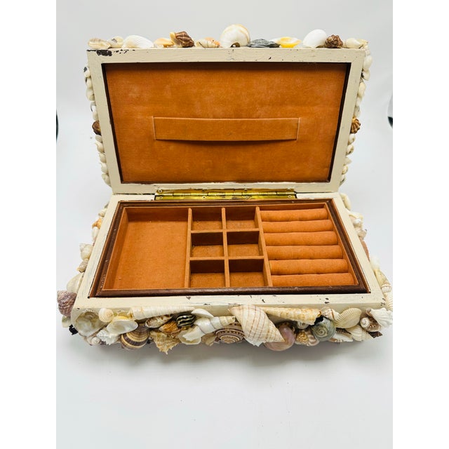 Coastal Vintage Shell Art Jewelry Box For Sale - Image 3 of 6