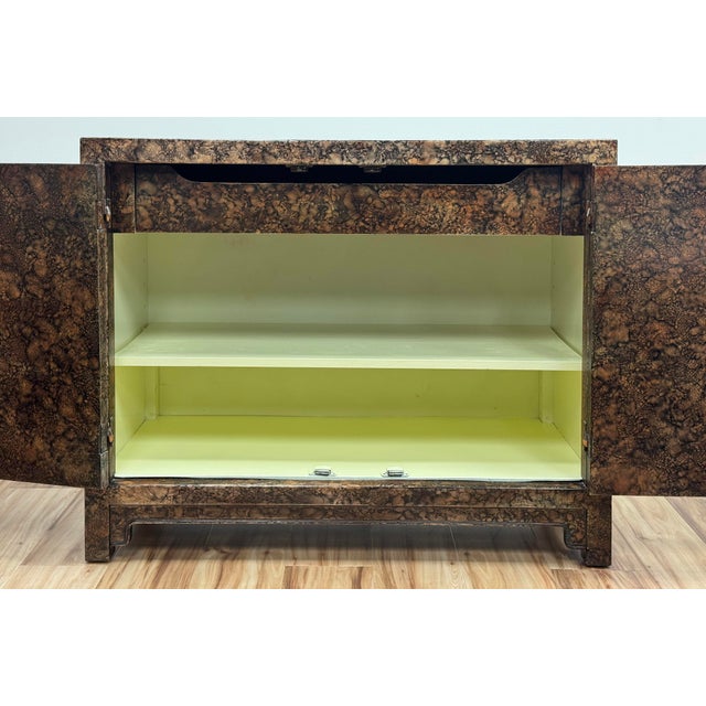 Brown Vintage Henredon Faux Tortoise Shell Finish Server Cabinet For Sale - Image 8 of 16