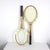 Width: 9 inches Height: 27 inches Depth: 1.5 inches Vintage curated set of two wooden tennis racquets for designer...