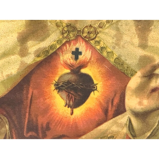 Mid-Century Modern Brazilian Butterfly Wing Morpho Jesus Christ Charger C. 1950s For Sale - Image 3 of 17