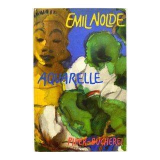 Emil Nolde " Aquarelle " Vintage 1960 Mid Century Modernist Fine Art Lithograph Print Hardcover Art Book For Sale