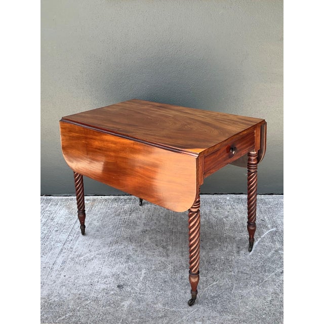 Sienna Vintage Mahogany Drop Leaf Table For Sale - Image 8 of 16