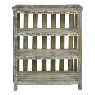 Etagere on Legs in Patinated Solid Wood For Sale