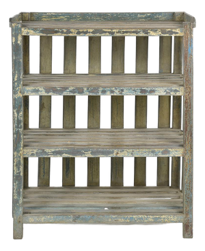 Etagere on Legs in Patinated Solid Wood