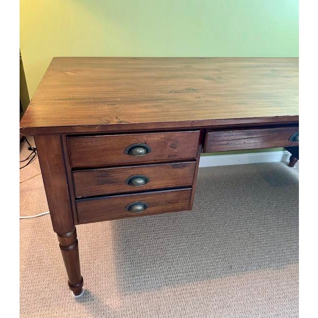 Pottery Barn Pottery Barn Walnut Bedford Executive Desk (Check My Other Listing for a Matching Desk, Sold Separately) For Sale - Image 4 of 13
