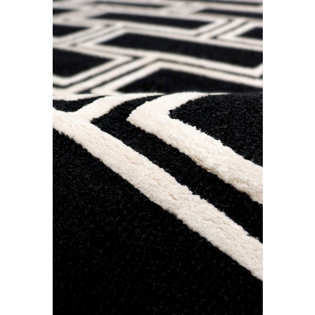 Transitional Pasargad Home Edgy Black Area Rug, 7' 9'' X 9' 9'' For Sale - Image 3 of 5