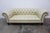 George Smith Light Green Leather Chesterfield Sofa w/ Nailheads 84" W x 40" D x 28" H
