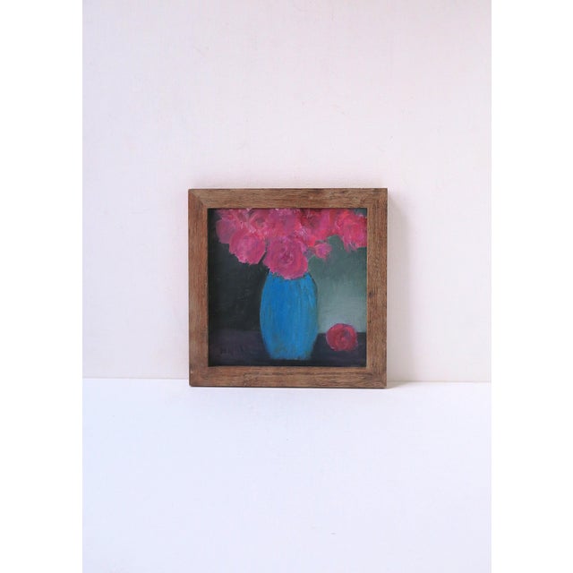 Artwork Painting Still Life Flowers in Vase For Sale In New York - Image 6 of 8