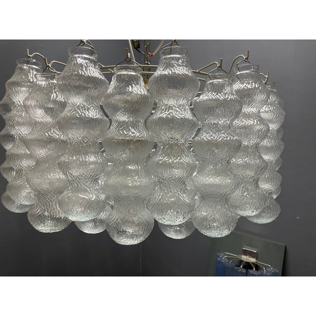 Mid-Century Modern Large Eleven-Light Murano Bubble Glass Chandelier, 1980s For Sale - Image 3 of 9