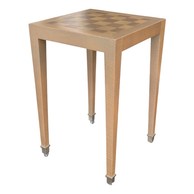 Art Deco Style Nancy Corzine Squared Checkered Side Table For Sale