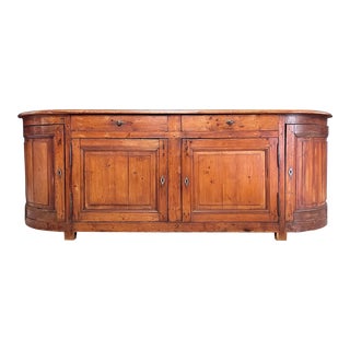 Mid 19th C French Savoyard 4 Door Curved Sideboard / Buffet, Console, Credenza For Sale