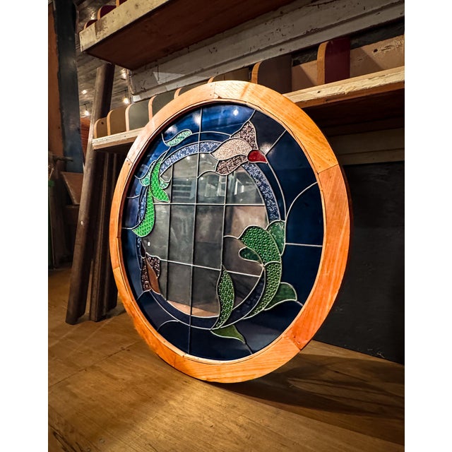 Large Round Stained Glass Window For Sale - Image 4 of 15
