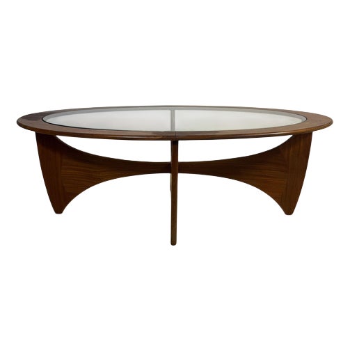 Mid-Century Oval Astro Coffee Table in Teak and Glass from G-Plan For Sale