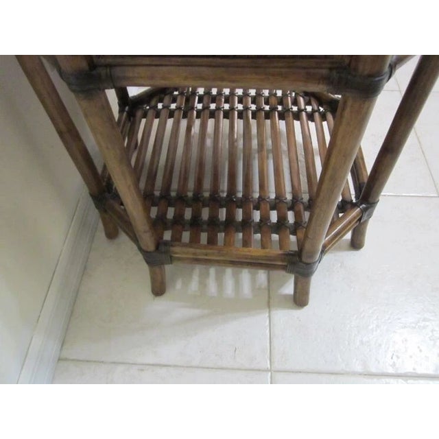 1990s Tommy Bahama Bali Hai Flamingo Octagonal End Table One Drawer For Sale - Image 10 of 11