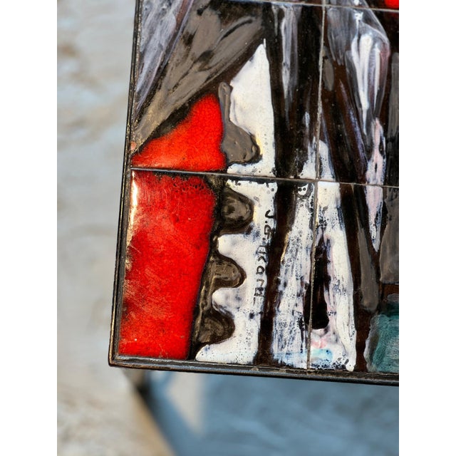 Metal Ceramic Coffee Table by Janette and Georges Picard for Vallauris, 1960 For Sale - Image 7 of 9