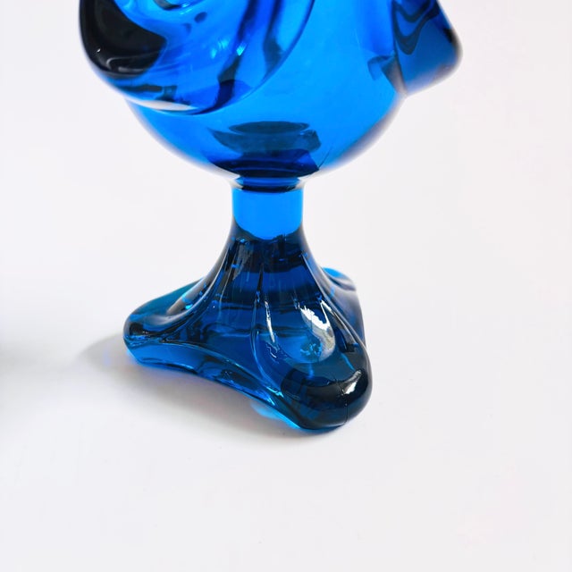 MCM Viking Epic Bluenique Swung Glass Vase For Sale - Image 9 of 9