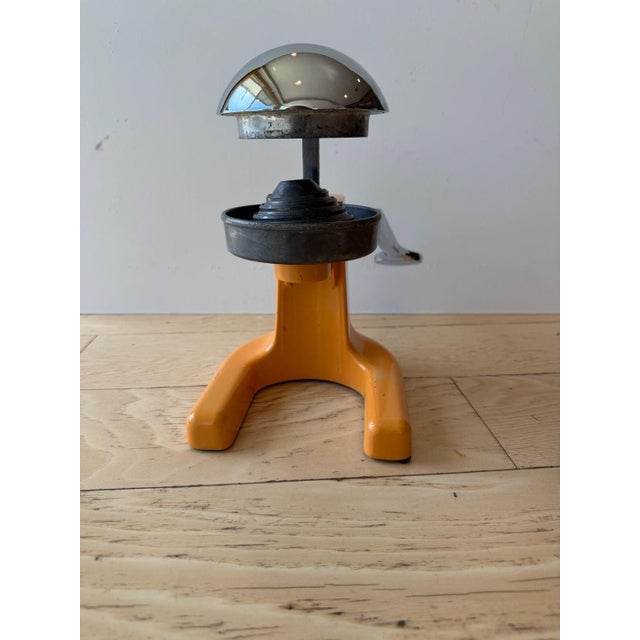 Orange Vintage Atlantic Spremita Deluxe Orange and Chrome Manual Citrus Juicer For Sale - Image 8 of 15