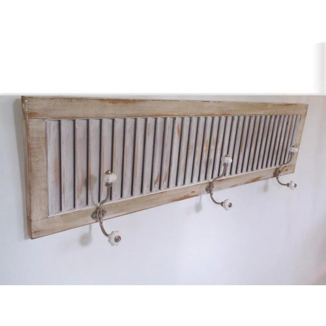 Antique White 1980s Coastal Style Coat Rack For Sale - Image 8 of 8