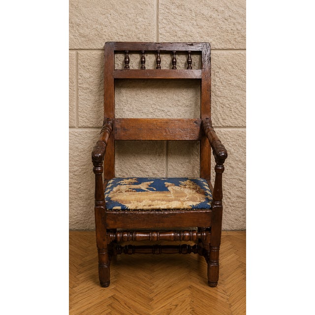 Louis XIII Armchair in Walnut, 1680 For Sale - Image 4 of 5