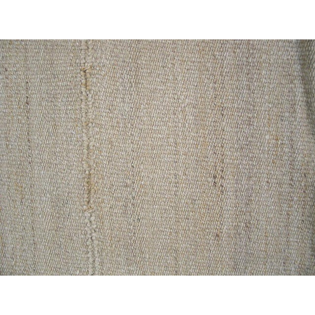 Tribal 1940s White Cream Minimalist Antique Kilim n.w. Persian Rug 7'7" X 9'9" Flatweave Wool Carpet For Sale - Image 3 of 5