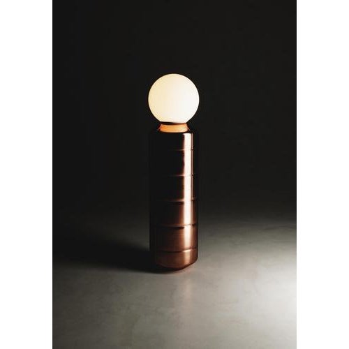 Navazi Medium Floor Lamp in Scorched Coal Ceramic and Frosted Glass by Svitanok For Sale - Image 6 of 10