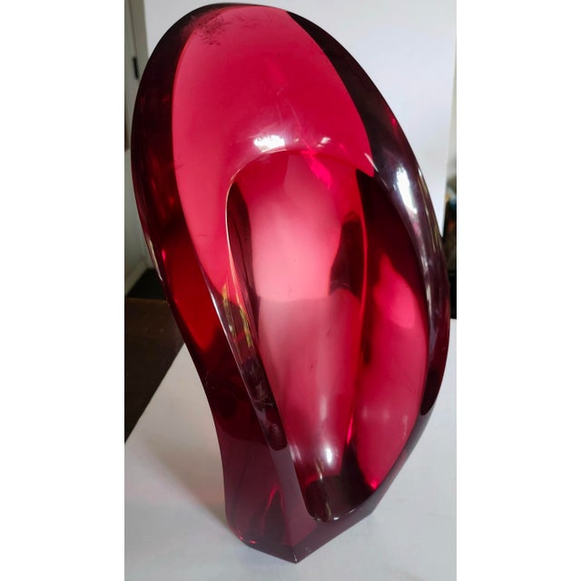 Louis Von Koelnau 1980s Red Louis Von Koelnau Abstract Resin Sculpture For Sale - Image 4 of 11