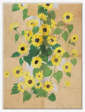 Sunflowers Art Print in White Frame by Paule Marrot