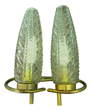 Vintage Cut Glass Wall Sconces, 1960s, Set of 2