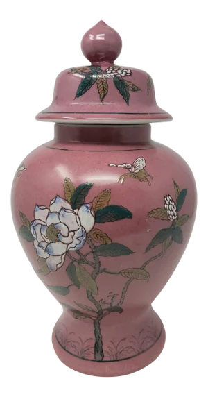 Vintage Nora Fenton Porcelain Hand Painted Ginger Jar Made in Hong Kong